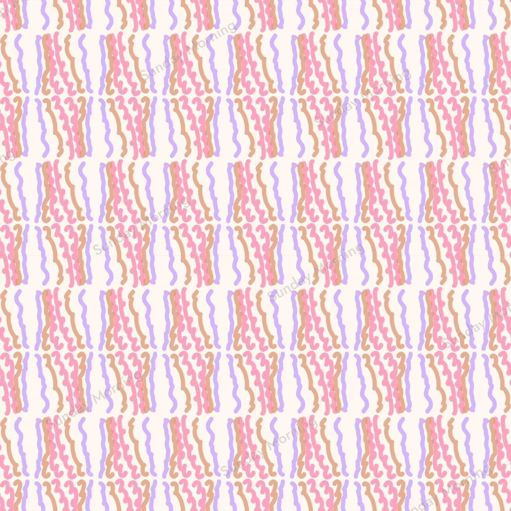 Peach Bounce, WVR-013, Squiggle Rain By Bea colourway